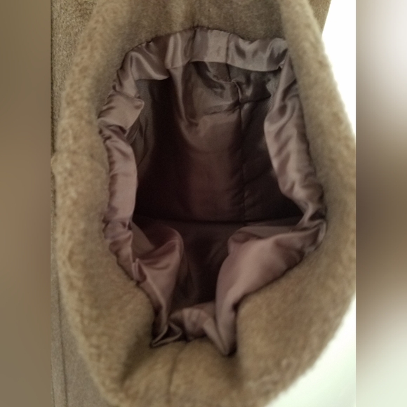 NWOT ASOS DESIGN Top Collar Boyfriend Belted Coat Mushroom Size Med - Picture 9 of 16